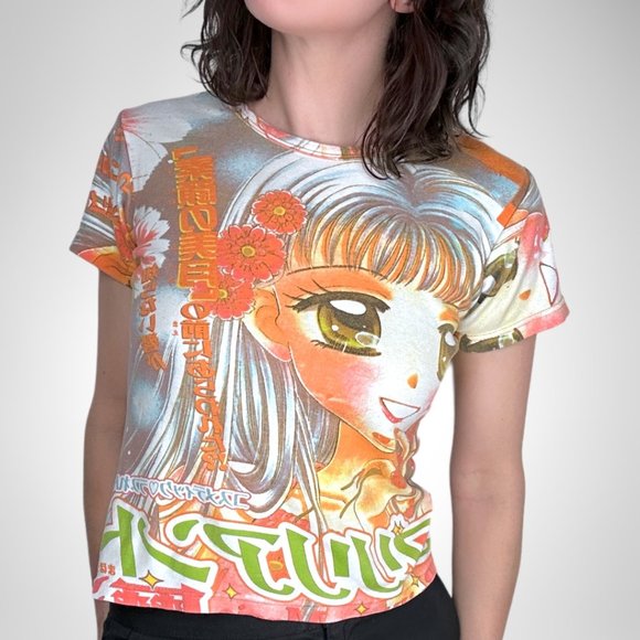 Kawaii Japanese Waifu Anime Girl Baby Tee - Picture 1 of 12